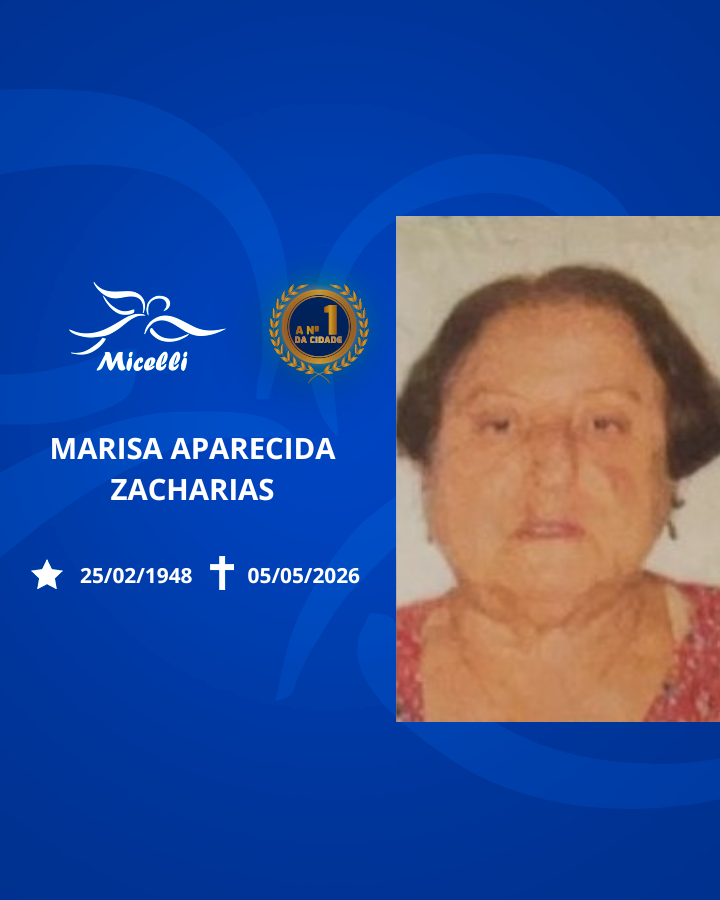 O GRUPO MICELLI COMUNICA O FALECIMENTO DA SRA. MARISA APARECIDA ZACHARIAS.