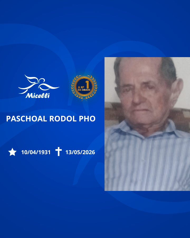 O GRUPO MICELLI COMUNICA O FALECIMENTO DO SR. PASCHOAL RODOLPHO.