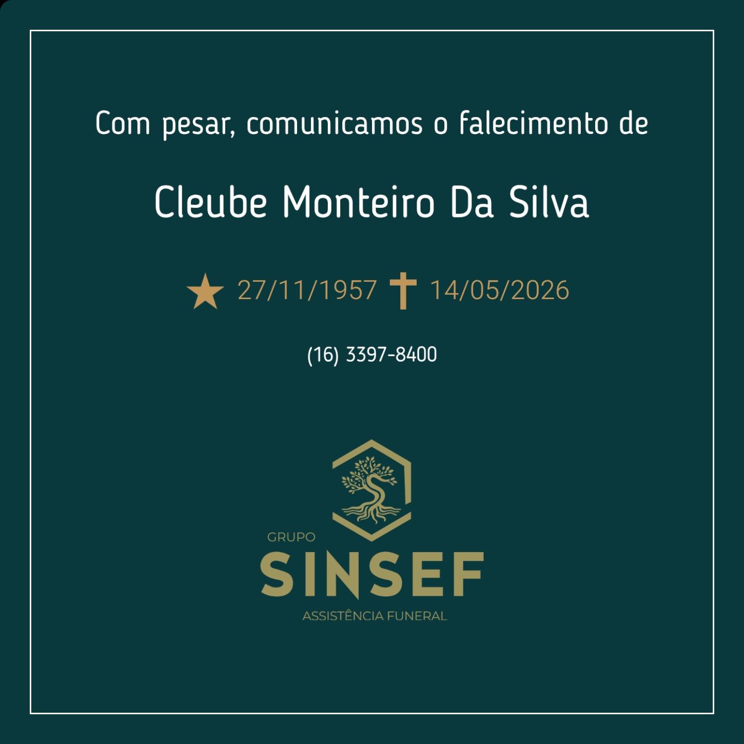 O Grupo Sinsef se despede da Sra. Cleube Monteiro da Silva 