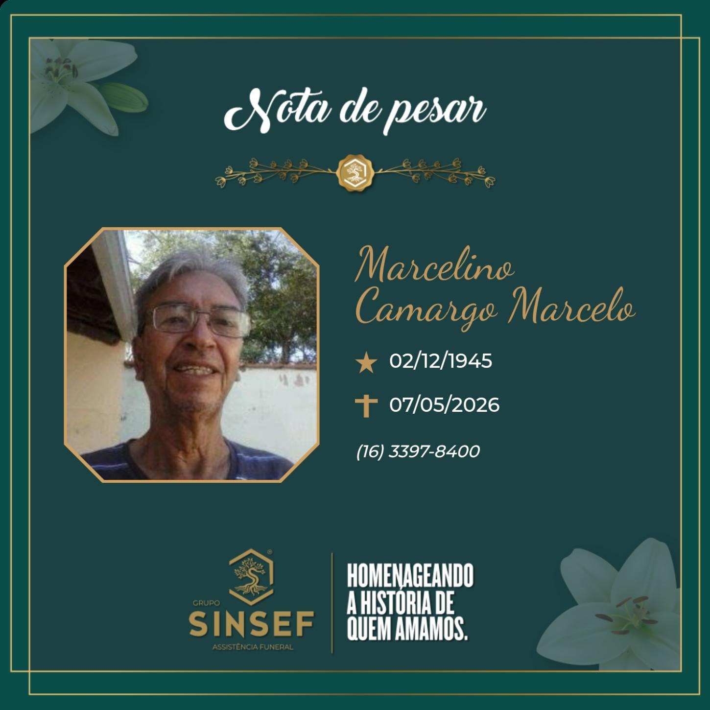 O Grupo Sinsef se despede do Sr. Marcelino Camargo Marcelo 