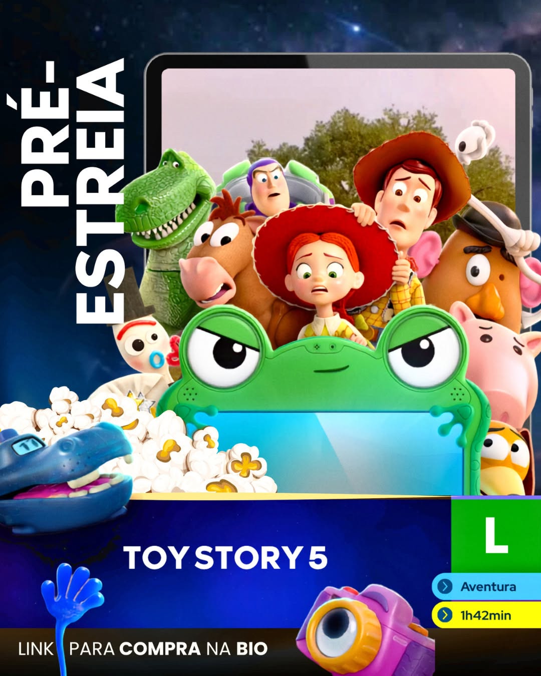 Toy Story 5: A pré-estreia acontece nesta quarta com uma nova aventura para Woody e sua turma