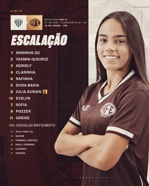 Guerreirinhas Grenás Sub-17 enfrentam Avaí/Kindermann pelo Brasileiro Feminino