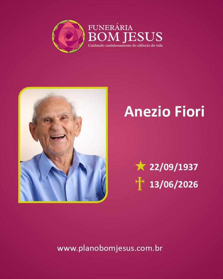 A Funerária Bom Jesus comunica o falecimento do Sr. Anezio Fiori  