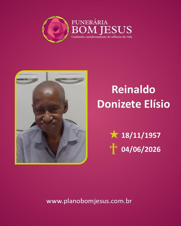 A Funerária Bom Jesus comunica o falecimento do Sr. Reinaldo Donizete Elísio.