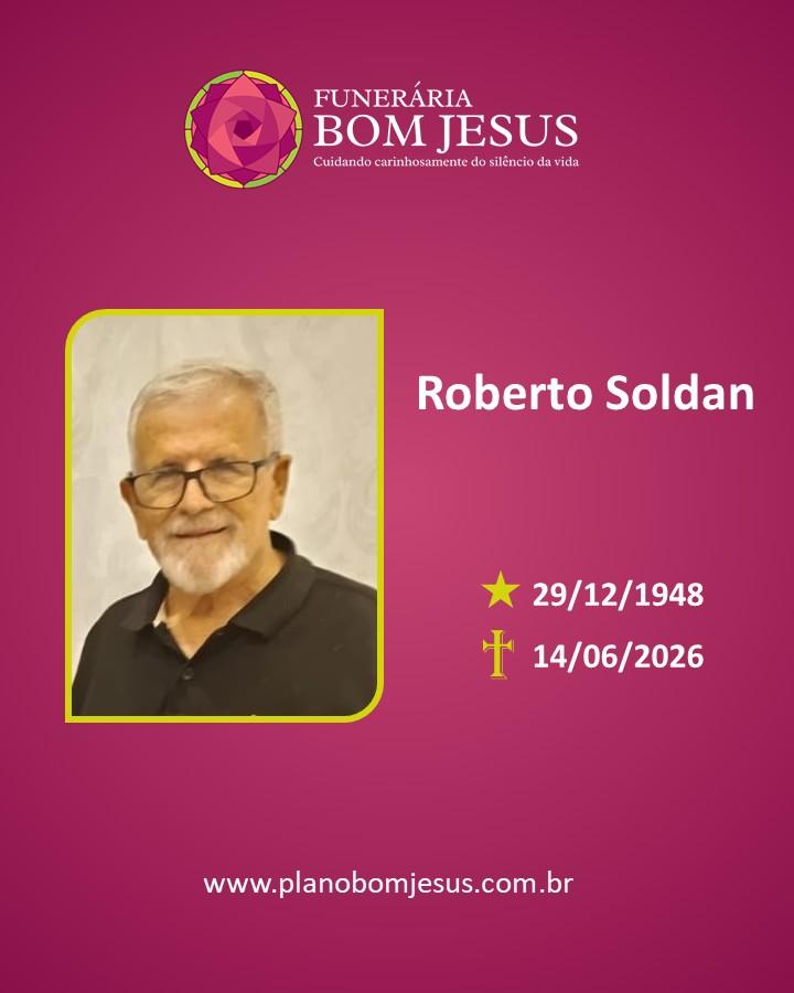 A Funerária Bom Jesus comunica o falecimento do Sr. ROBERTO SOLDAN