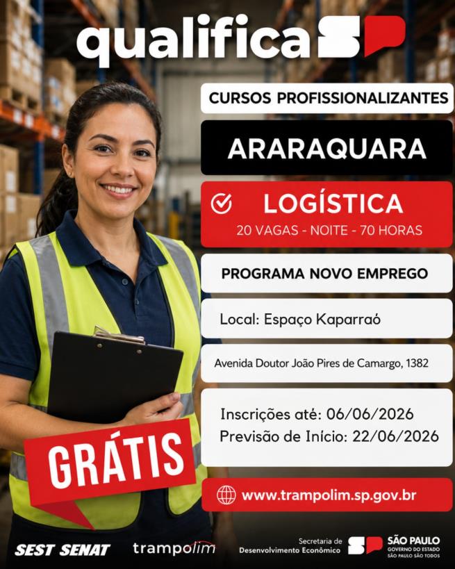 Araraquara abre inscrições para cursos gratuitos de logística e informática
