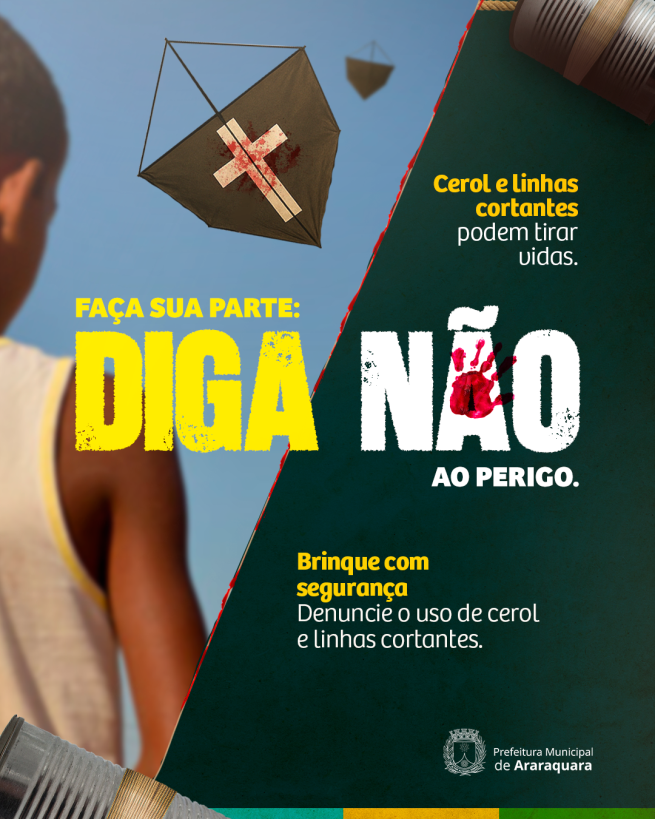Campanha alerta para os perigos do cerol e linhas cortantes