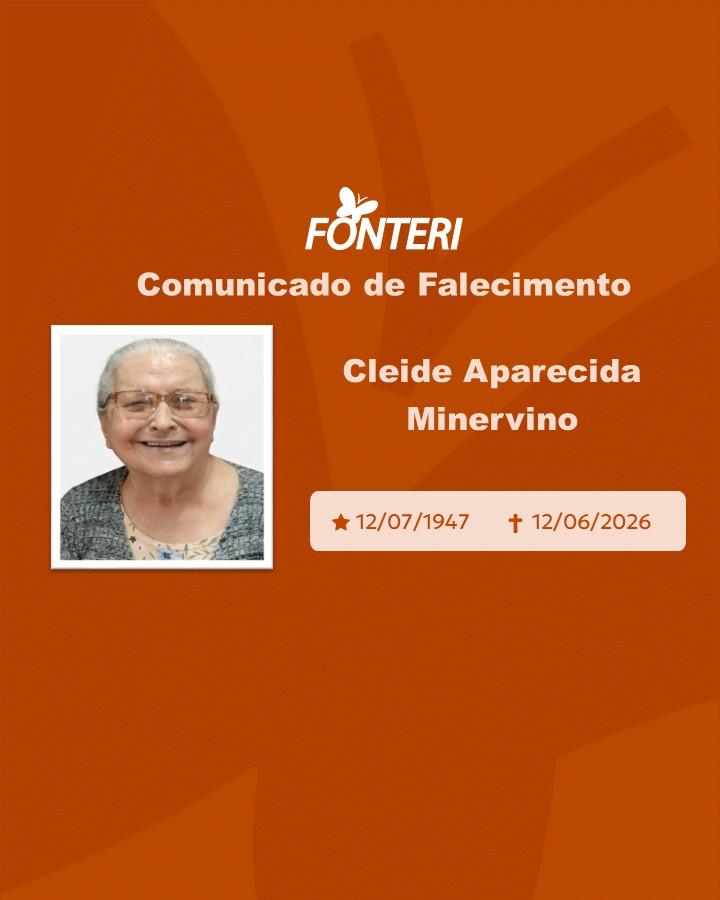 Com pesar, nos despedimos da Sra. Cleide Aparecida Minervino.