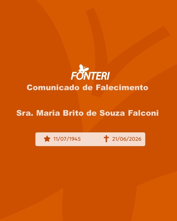 Com pesar, nos despedimos da Sra. Maria Brito de Souza Falconi 