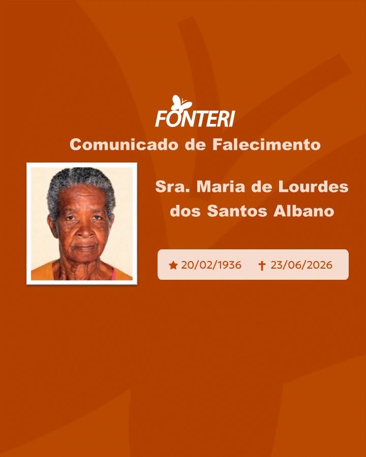 Com pesar, nos despedimos da Sra. Maria de Lourdes dos Santos Albano.