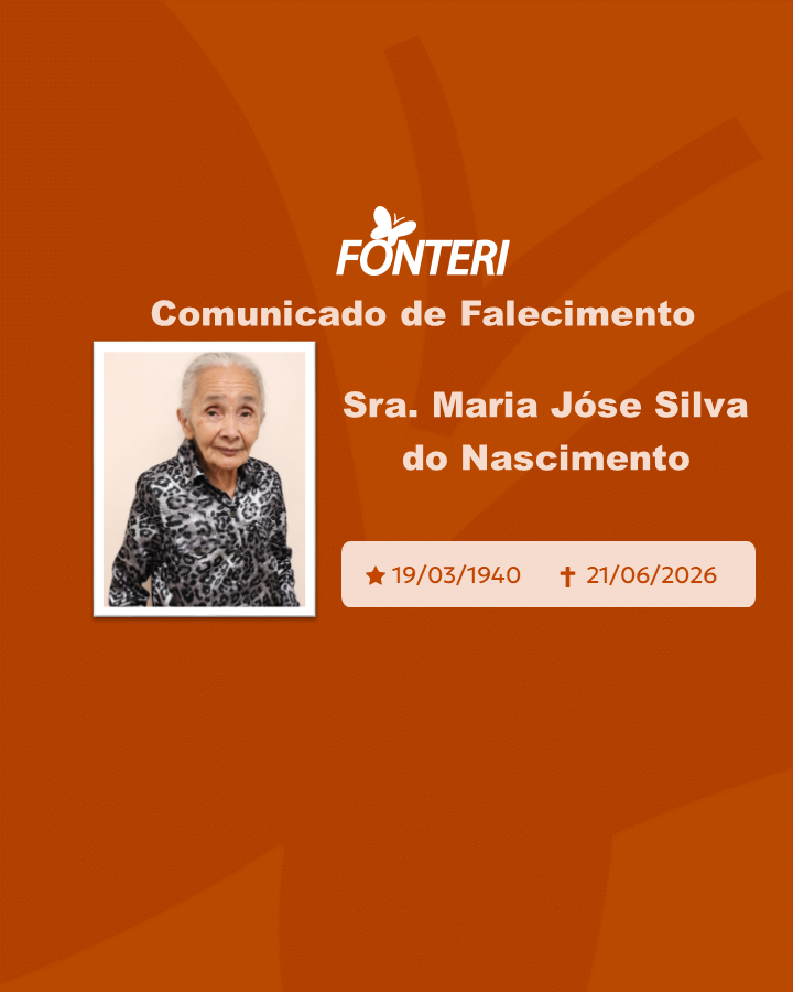 Com pesar, nos despedimos da Sra. Maria José Silva do Nascimento