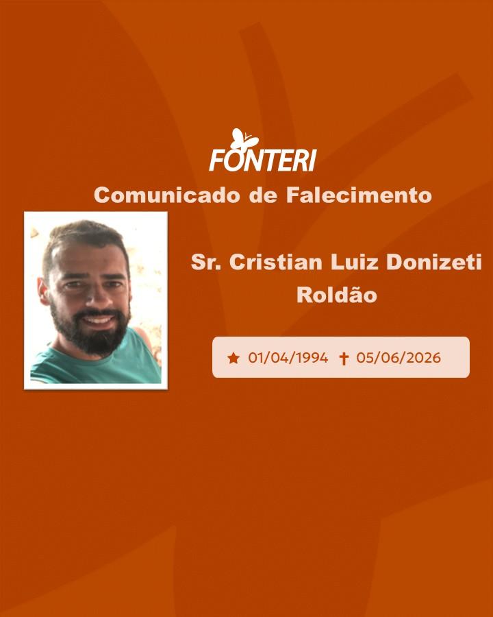 Com pesar, nos despedimos do Sr.Cristian Luiz Donizeti Roldão