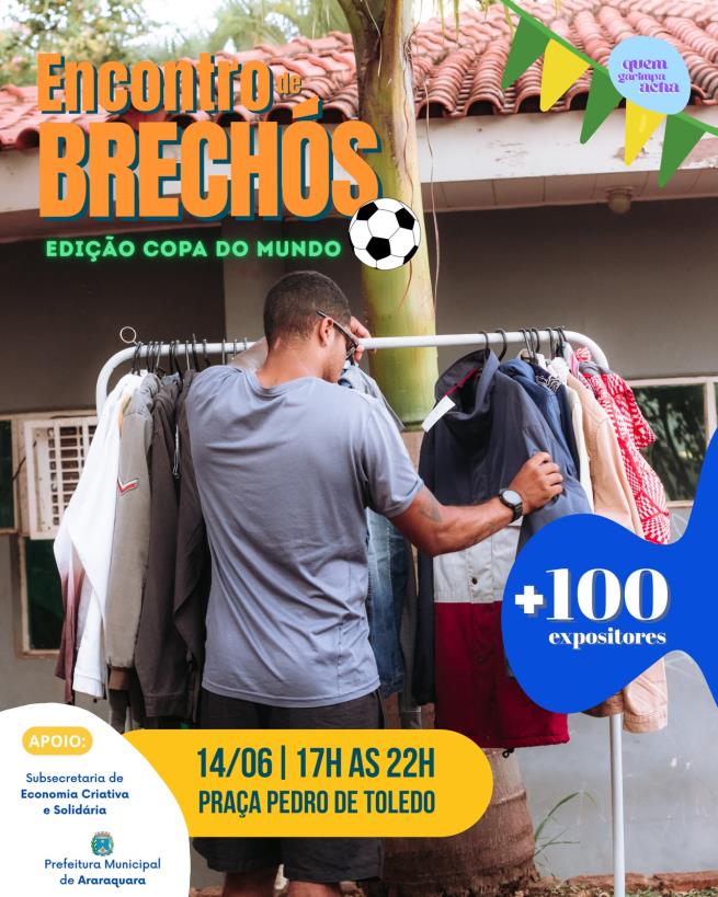 Encontro de Brechós Quem Garimpa Acha celebra a Copa do Mundo em Araraquara