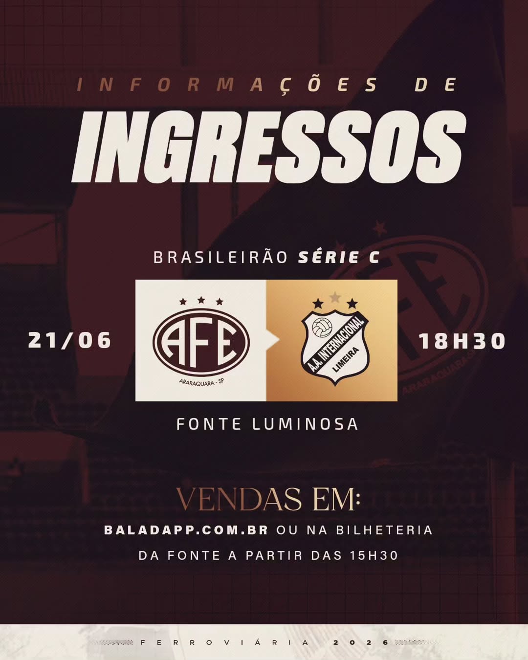 AFE e Inter de Limeira se enfrentam; confira informações sobre ingressos e acesso ao estádio