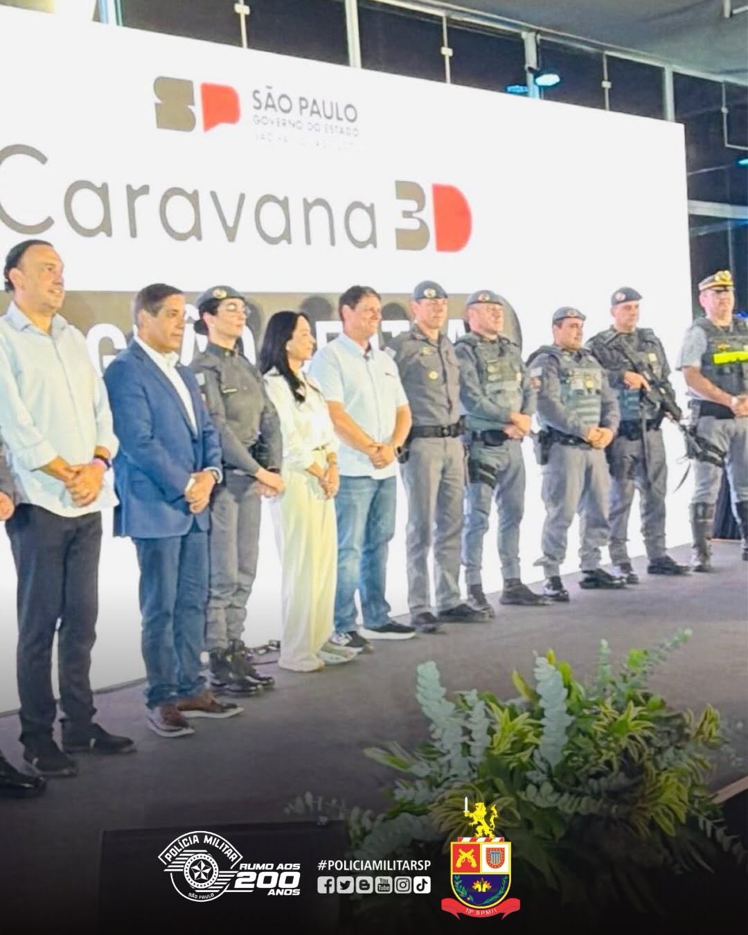 Comandante do 13º BPM/I participa da Caravana 3D e celebra reforço na segurança em São Carlos