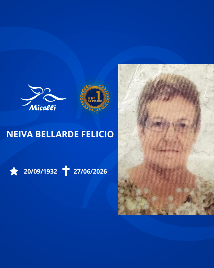 O GRUPO MICELLI COMUNICA O FALECIMENTO DA SRA. NEIVA BELLARDE FELICIO.