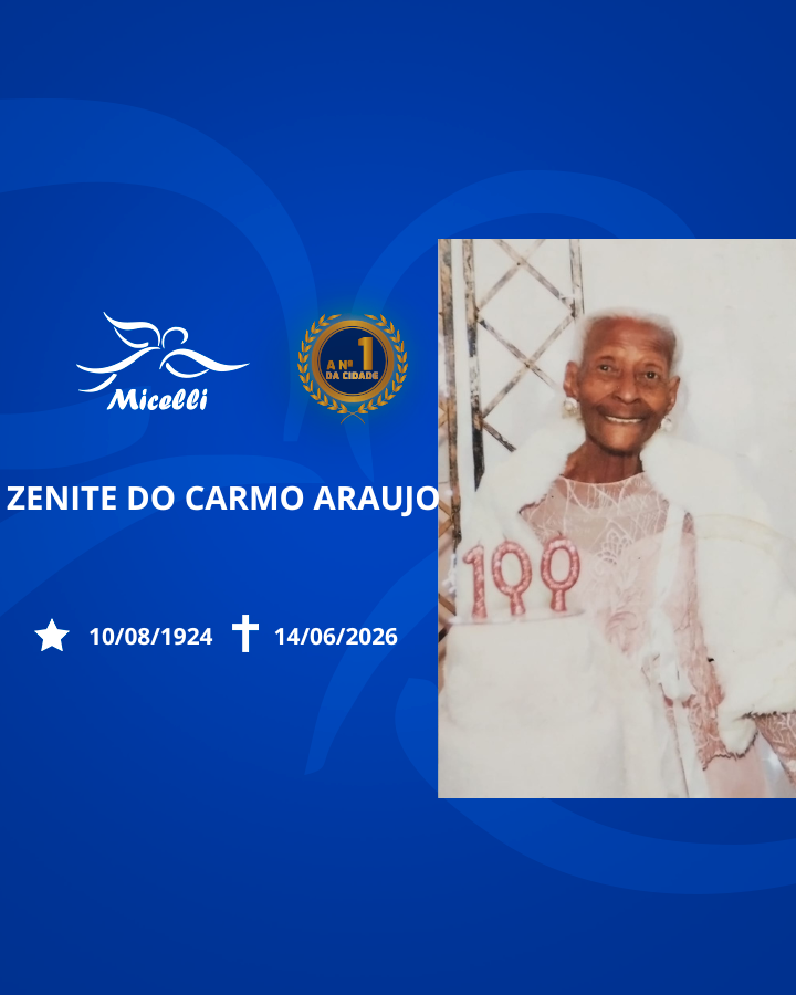 O GRUPO MICELLI COMUNICA O FALECIMENTO DA SRA. ZENITE DO CARMO ARAUJO.
