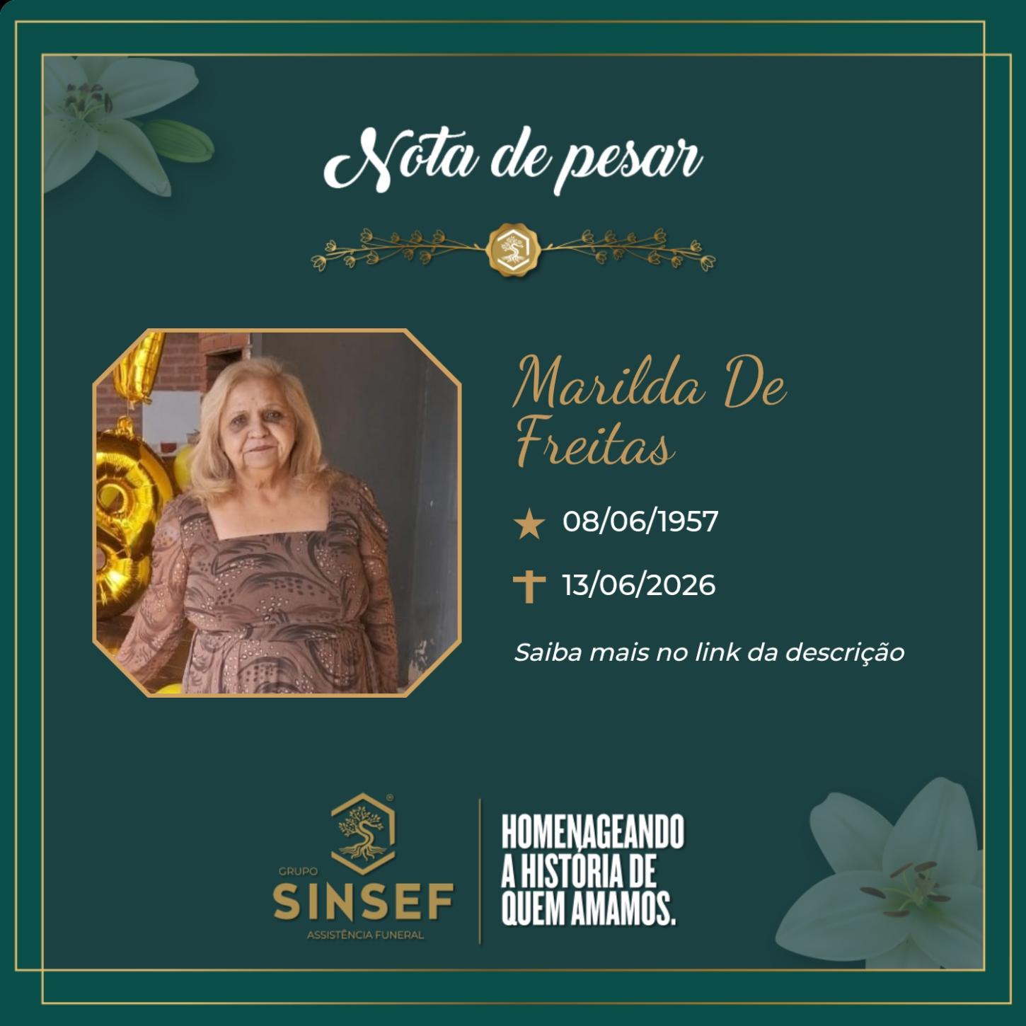O Grupo Sinsef se despede da Sra. Marilda de Freitas 