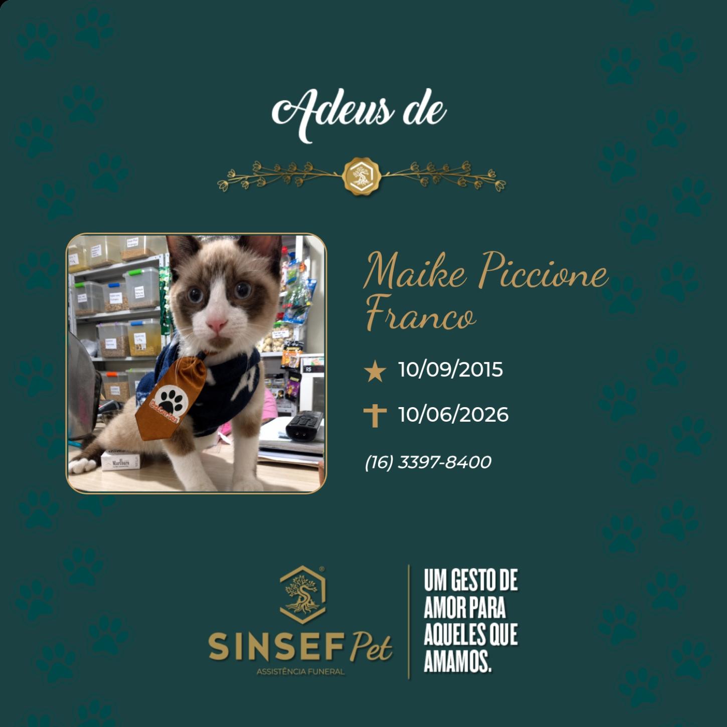 O Grupo Sinsef se despede de Maike Piccione Franco 