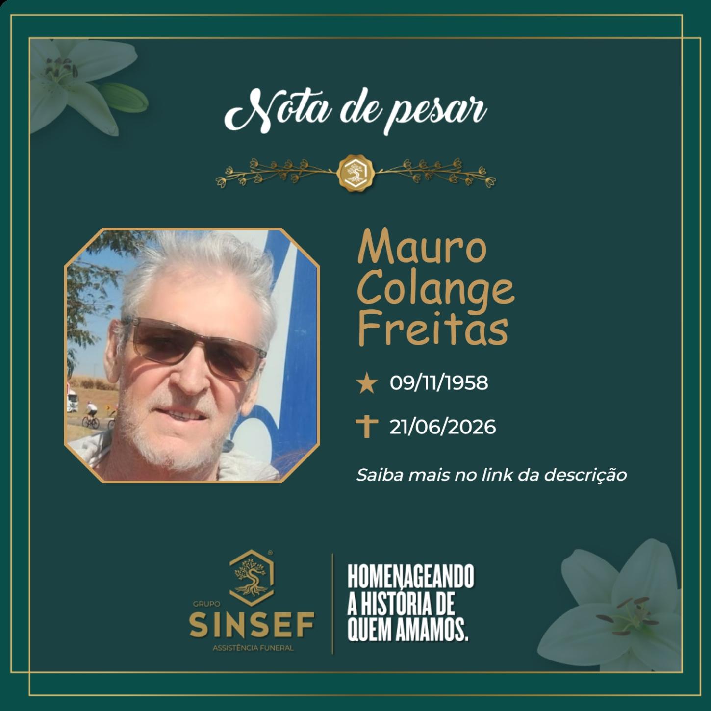 O Grupo Sinsef se despede do Sr. Mauro Colange Freitas