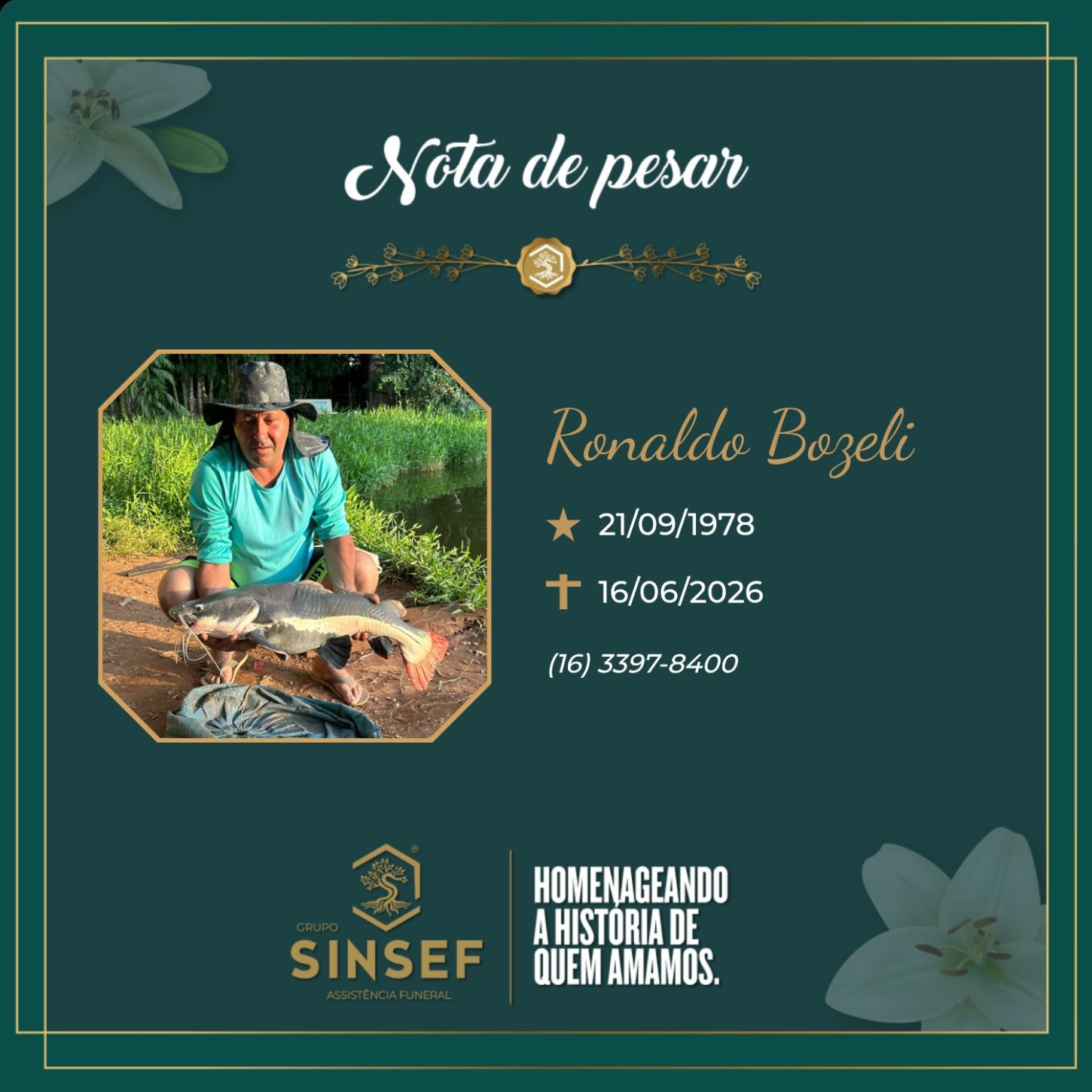 O Grupo Sinsef se despede do Sr. Ronaldo Bozeli 