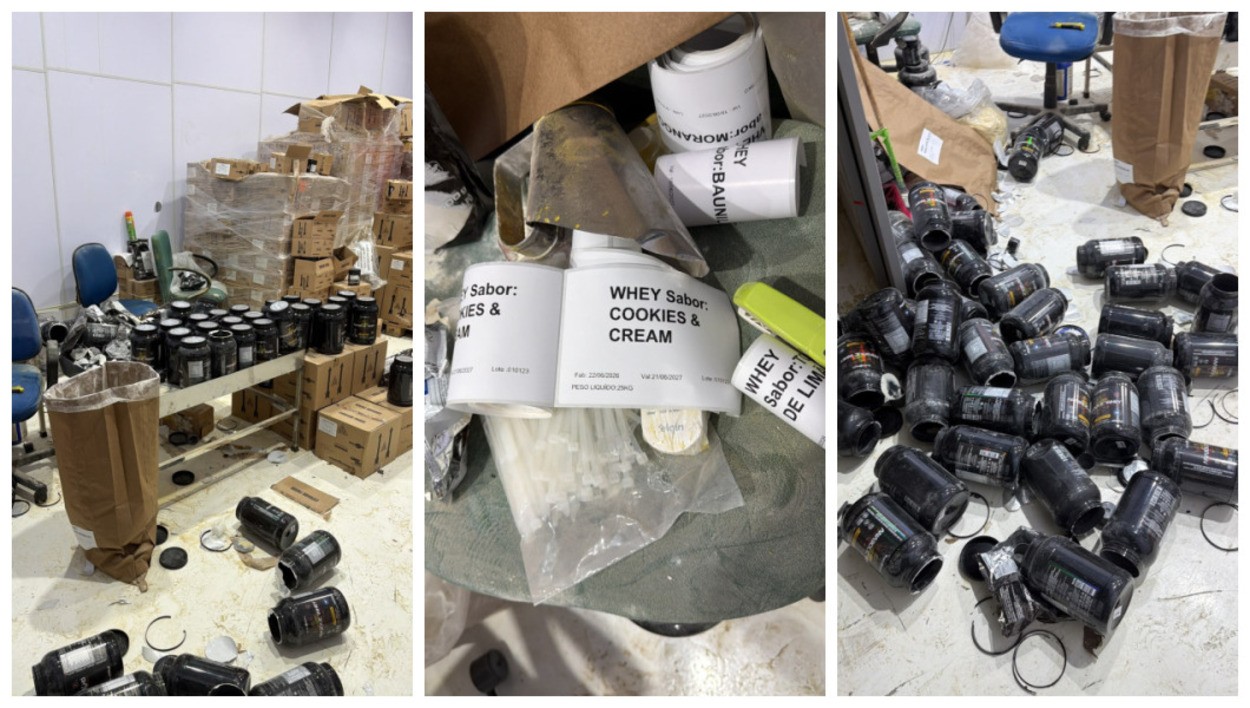 Polícia encerra operação de barracão que realizava adulteração de suplementos em São Paulo