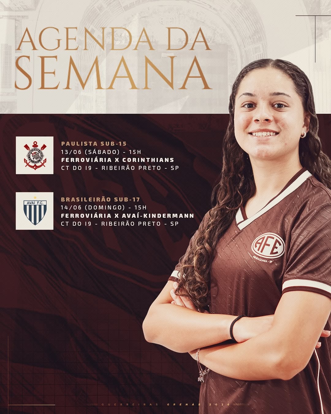 Guerreirinhas Grenás: Sub-15 e Sub-17 em campo por Paulistão e Brasileirão neste sábado