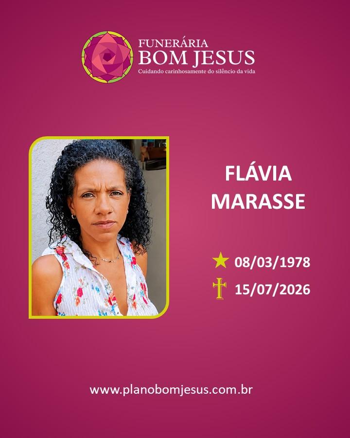 A Funerária Bom Jesus comunica o falecimento da Sra. FLÁVIA MARASSE