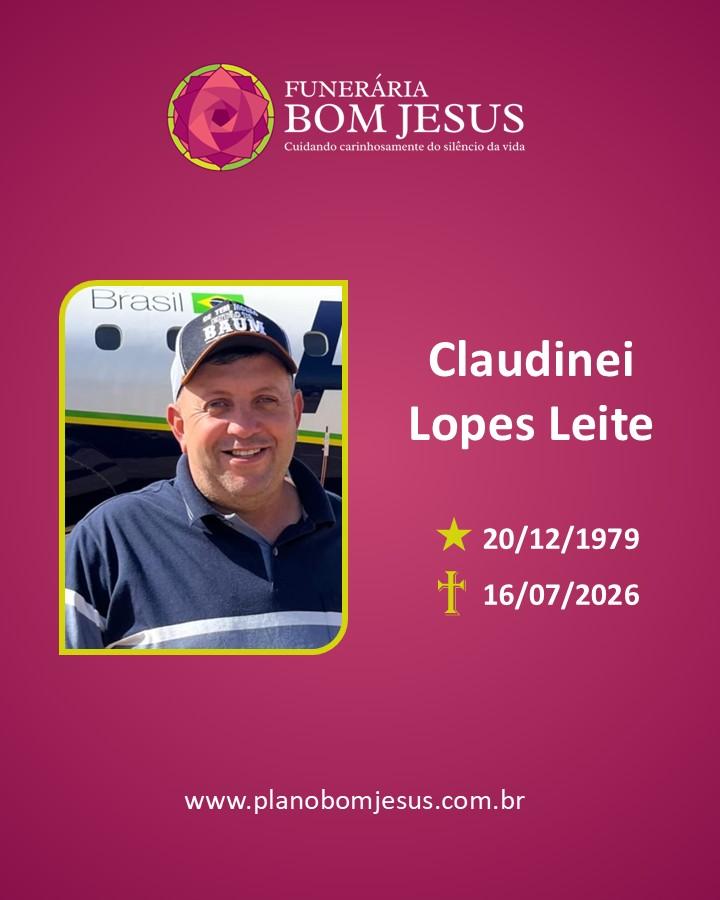 A Funerária Bom Jesus comunica o falecimento do Sr. CLAUDINEI LOPES LEITE.