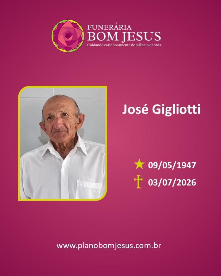 A Funerária Bom Jesus comunica o falecimento do Sr. José Gigliotti.