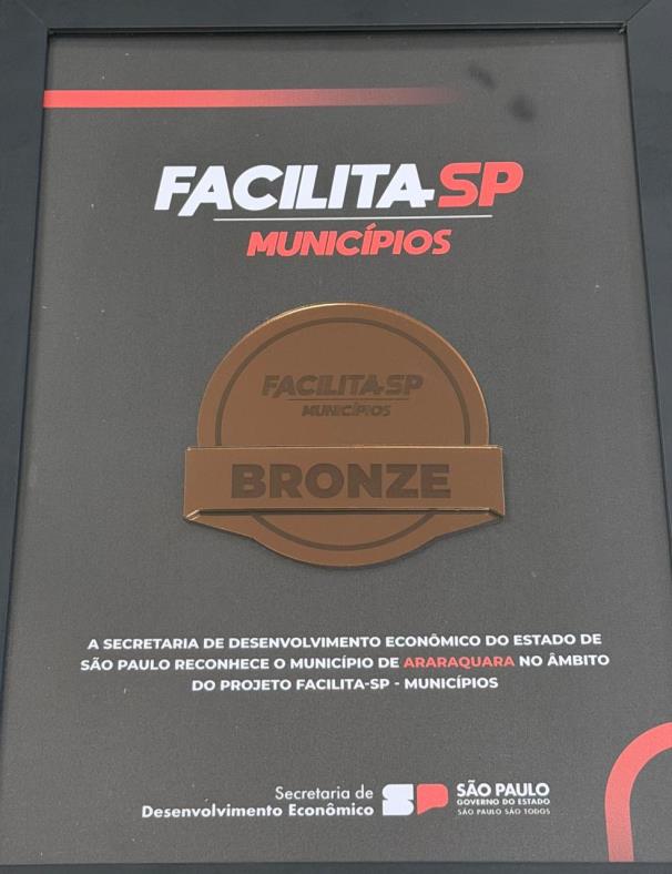 Araraquara recebe Selo Bronze do Facilita SP por avanços na desburocratização