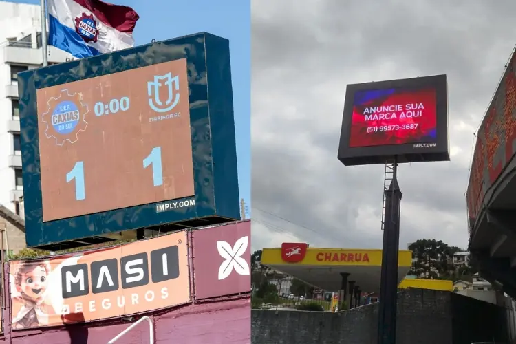 Caxias inaugura moderno painel de LED giratório no Estádio Centenário