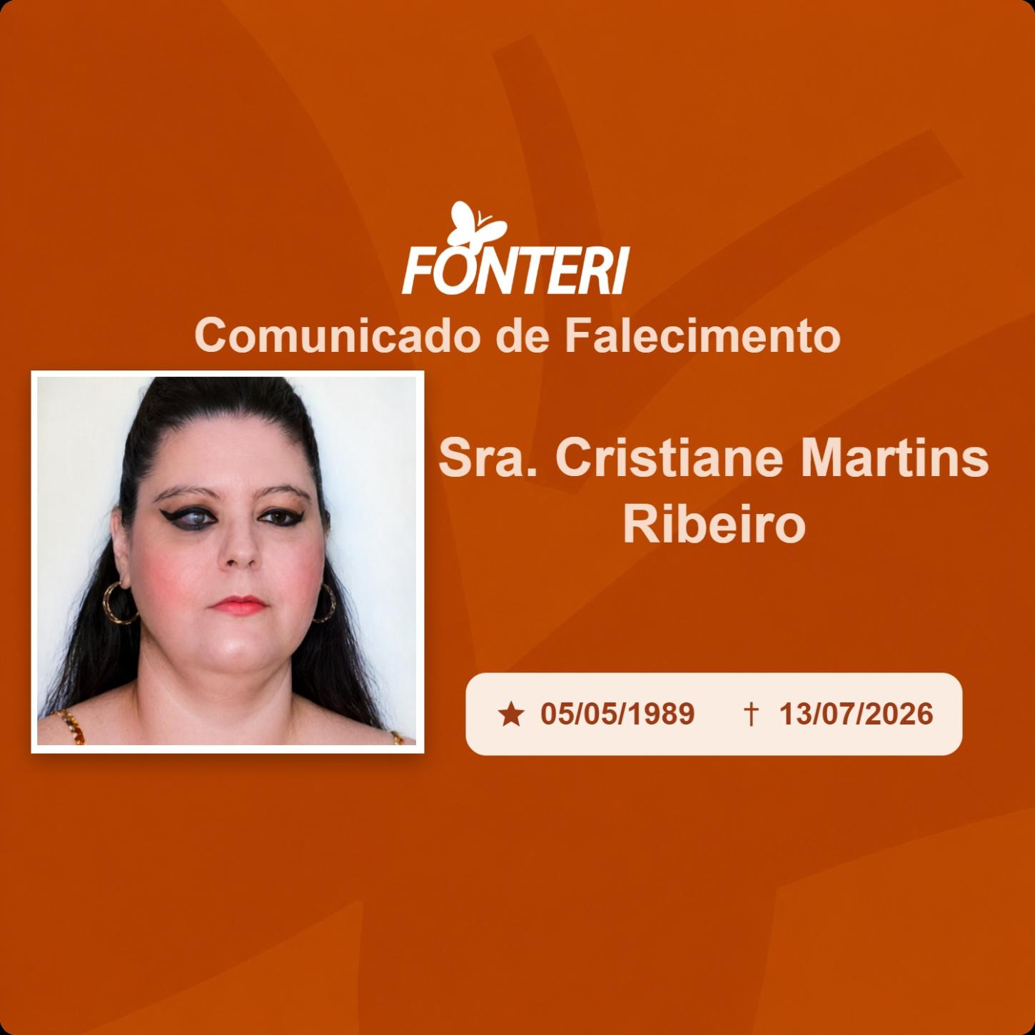 Com pesar, nos despedimos da Sra.Cristiane Martins Ribeiro 