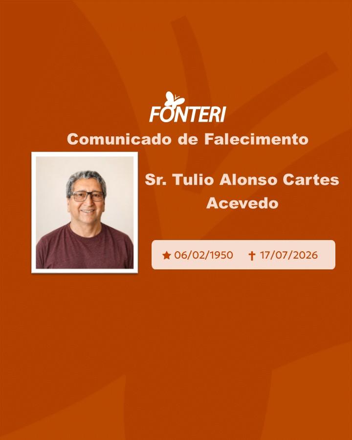 Com pesar, nos despedimos do Sr. Tulio Alonso Cartes Acevo  