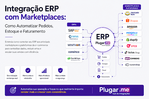 Integração ERP com Marketplaces: Como Automatizar Pedidos, Estoque e Faturamento