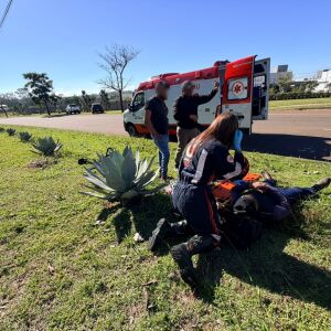 Motociclista ferido em acidente na região do Damha, em São Carlos