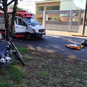 Motociclista fica ferido em acidente em São Carlos no bairro Vila Isabel