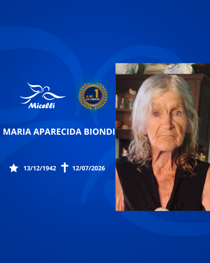 O GRUPO MICELLI COMUNICA O FALECIMENTO DA SRA. MARIA APARECIDA BIONDI.