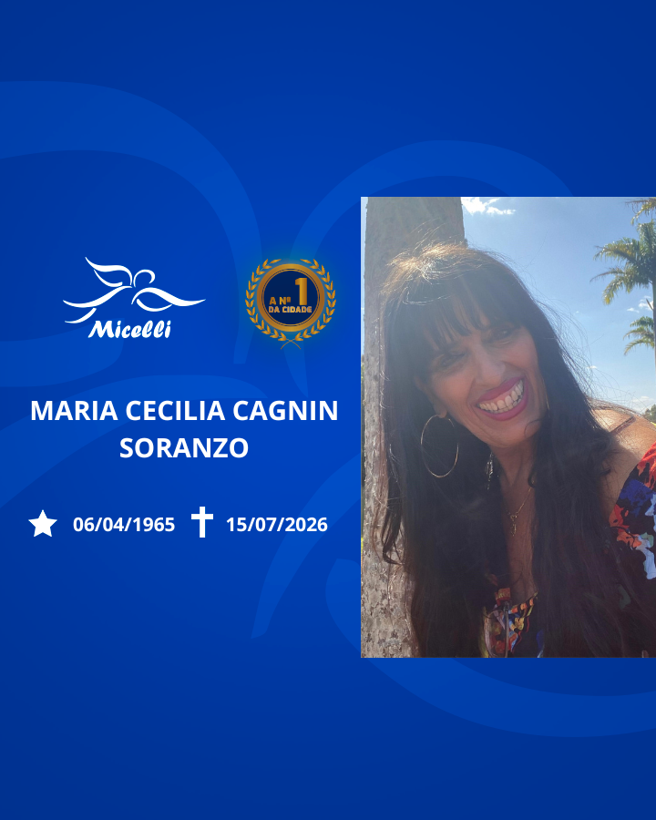 O GRUPO MICELLI COMUNICA O FALECIMENTO DA SRA. MARIA CECILIA CAGNIN SORANZO.