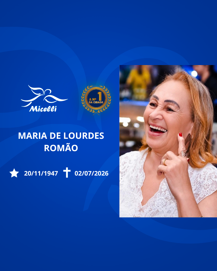 O GRUPO MICELLI COMUNICA O FALECIMENTO DA SRA. MARIA DE LOURDES ROMÃO.