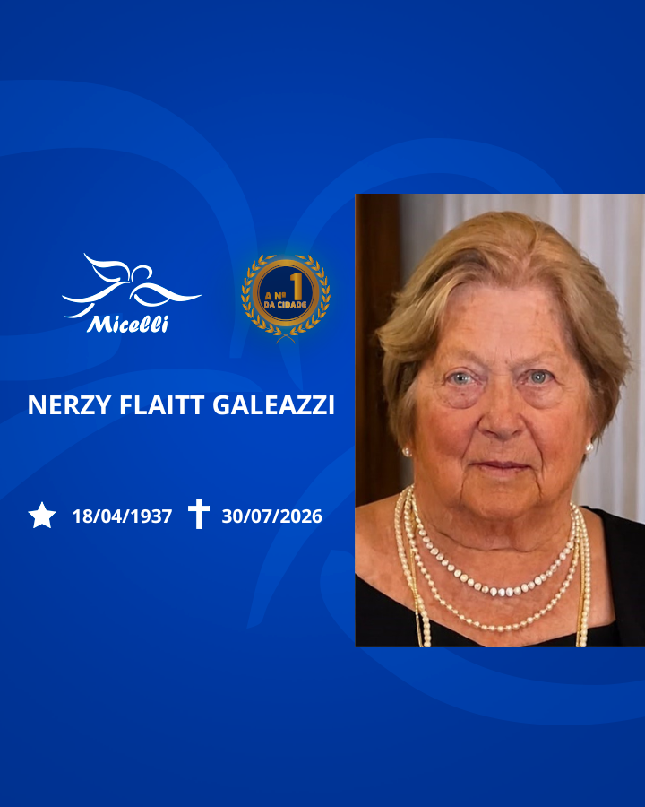 O GRUPO MICELLI COMUNICA O FALECIMENTO DA SRA. NERZY FLAITT GALEAZZI.