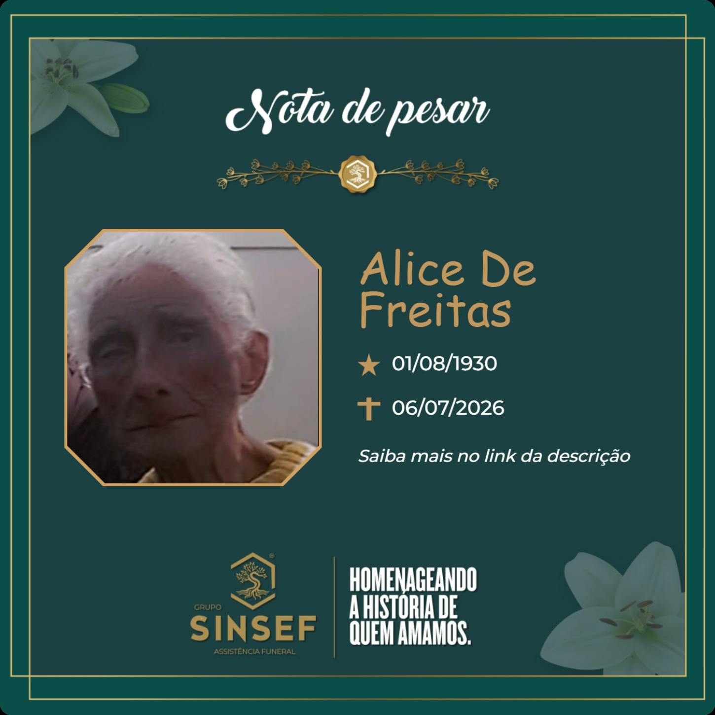 O Grupo Sinsef se despede da Sra. Alice Freitas