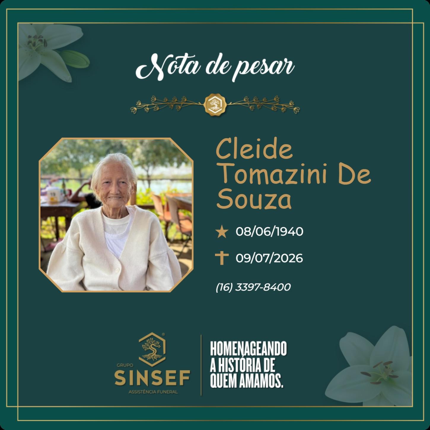 O Grupo Sinsef se despede da Sra. Cleide Tomazini de Souza