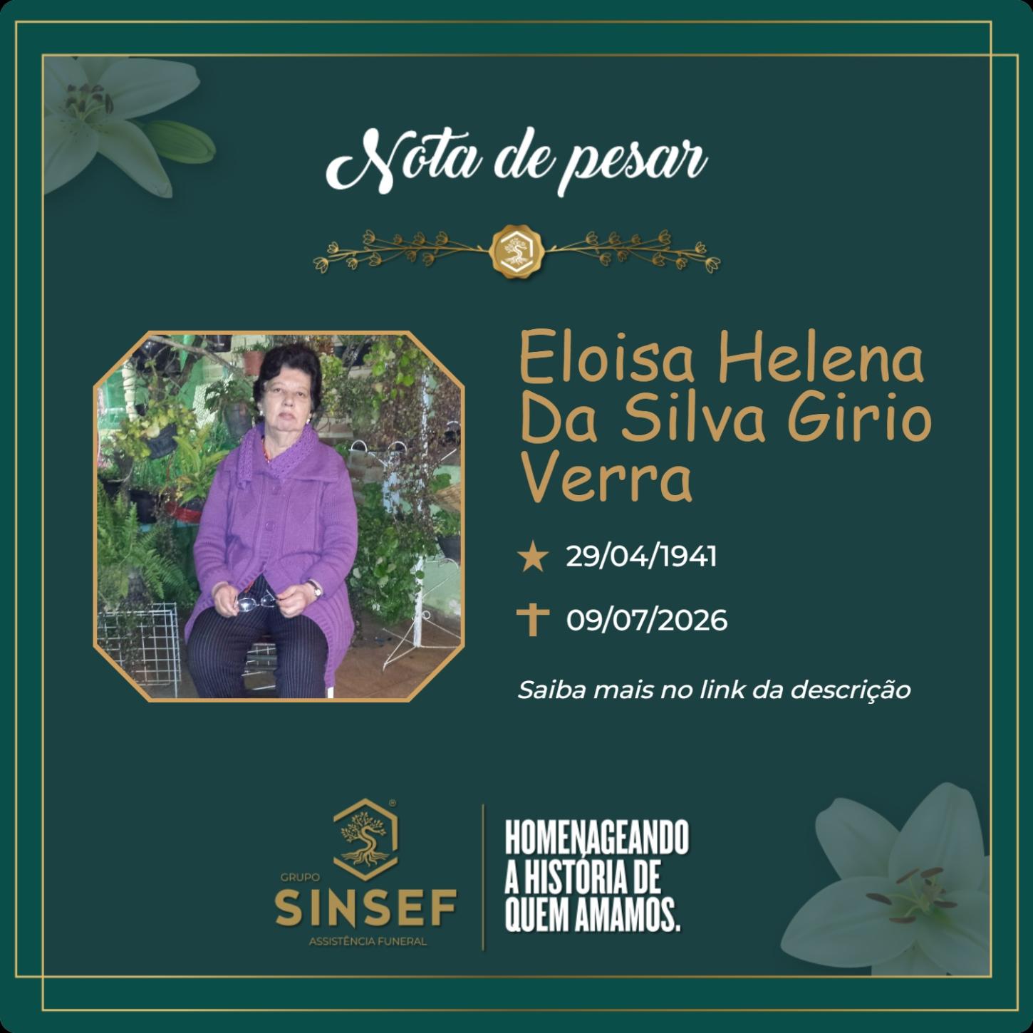 O Grupo Sinsef se despede da Sra. Eloisa Helena da Silva Girio