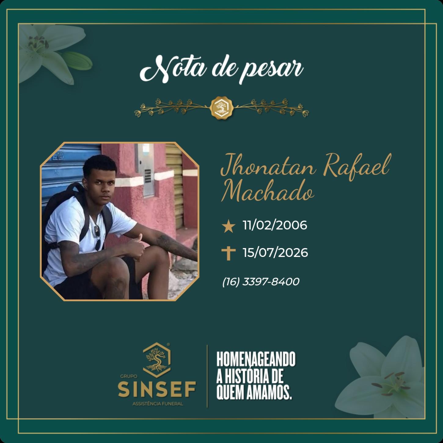 O Grupo Sinsef se despede de Jhonatan Rafael Machado 
