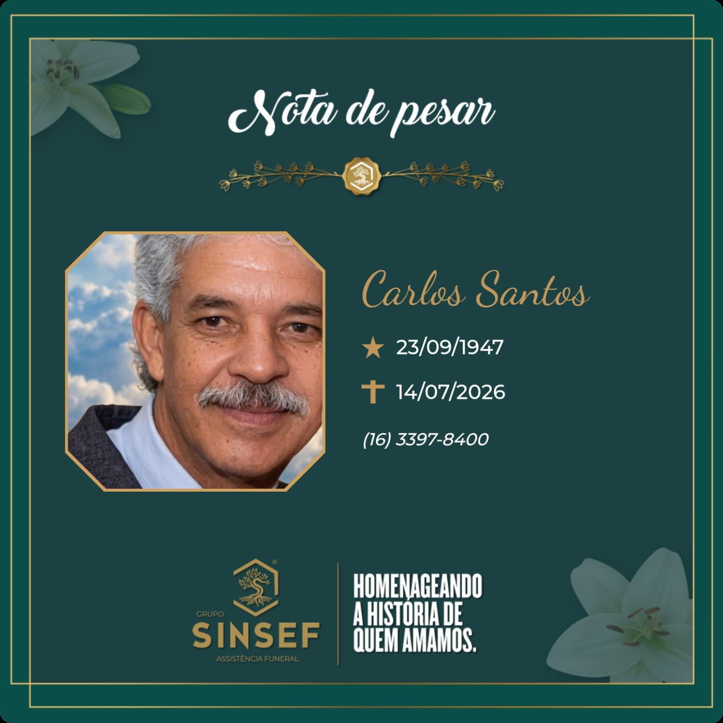 O Grupo Sinsef se despede do Sr. Carlos Santos