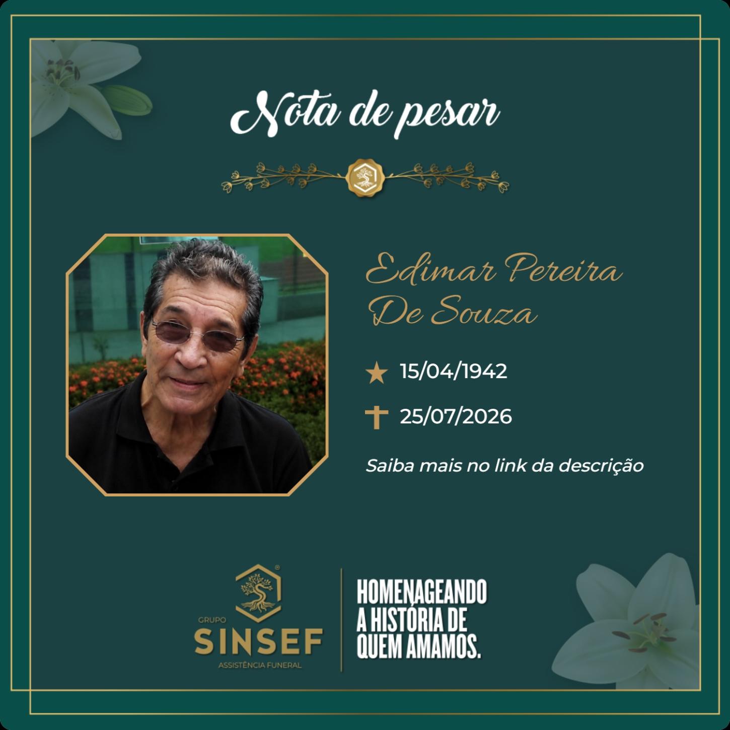 O Grupo Sinsef se despede do Sr. Edimar Pereira de Souza