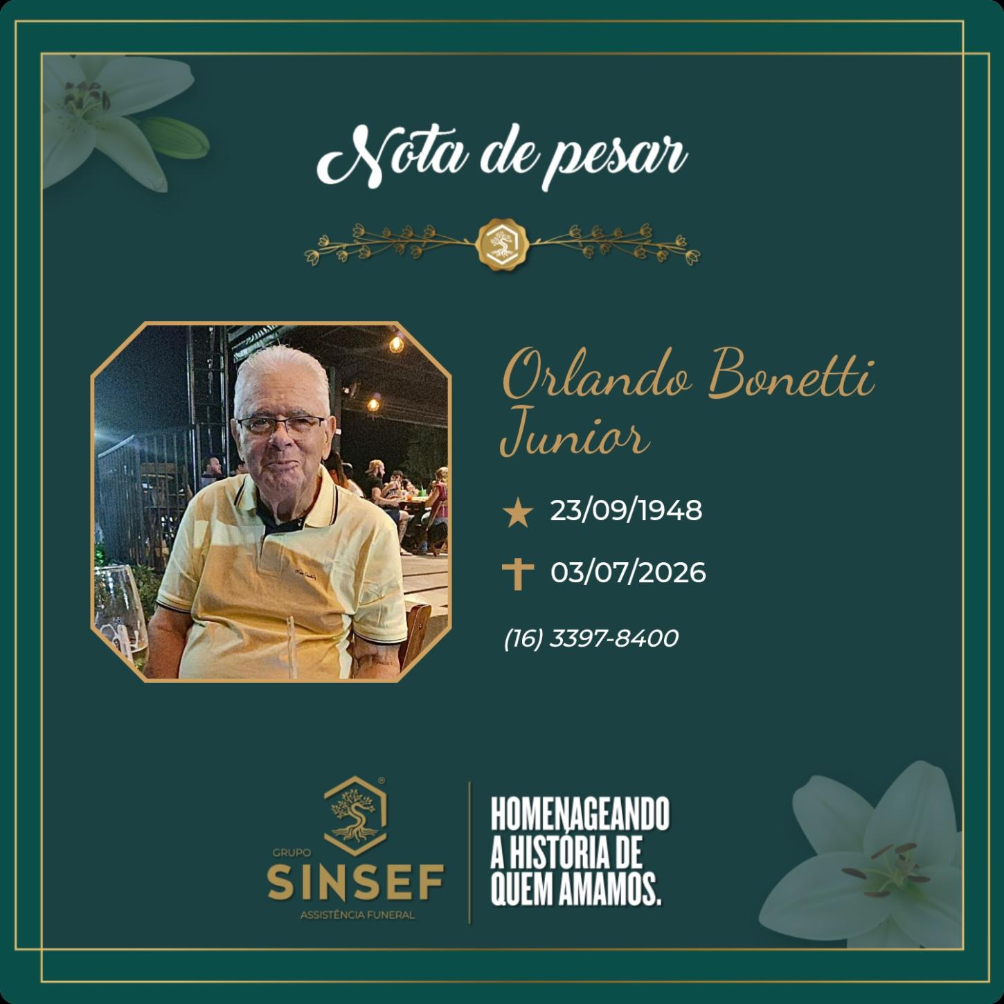 O Grupo Sinsef se despede do Sr. Orlando Bonetti Júnior 
