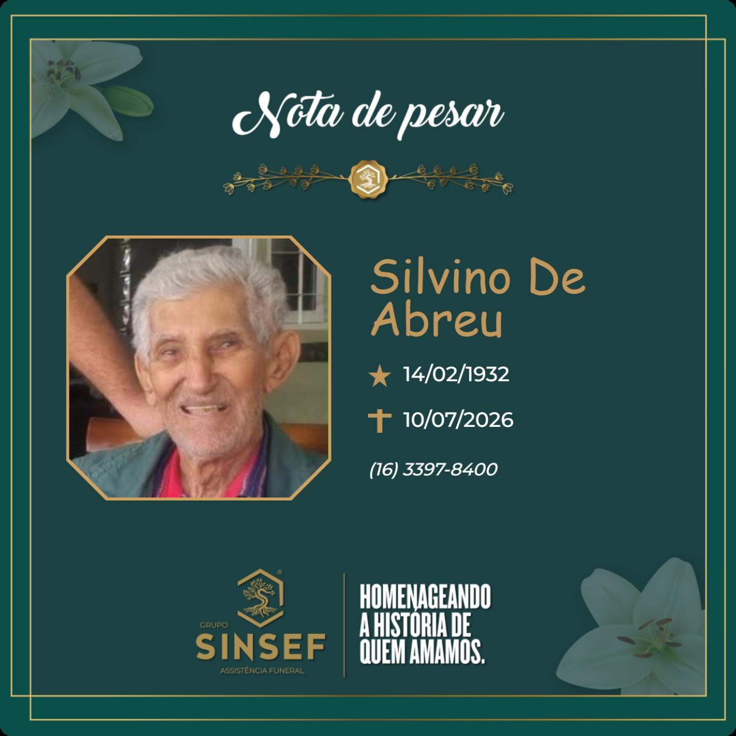 O Grupo Sinsef se despede do Sr. Silvino de Abreu
