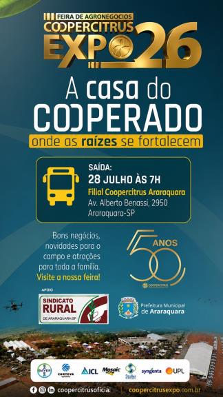 Prefeitura e Sindicato Rural de Araraquara promovem visita à Coopercitrus Expo 26